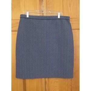 J. McLaughlin Scuba Montego Skirt Size XL Navy Blue Geometric Reversible